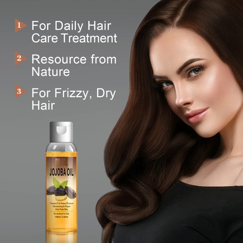 NUSPA Organic Vitamin Nutrients Jojoba Hair Oil, Heat Protectant Styling Hair Care Moisturizing Hair Serum infused Vitamins E Rosemary Shea Butter Coconut Oil for anti-Dry, Anti-Frizz,Damage