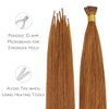 WENNALIFE I Tip Hair Extensions Human Hair, 50g 50s 20 Inch Auburn Ginger Remy Itip Human Hair Extensions Invisible Itips Straight I Tips Fusion Extensions Real Human Hair