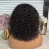 Short Bob Curly Human Hair Wigs with Bangs Wear and Go Glueless None Lace Front Human Hair Wigs for Black Women 180% Density Brazilian Unprocessed Virgin Kinky Curly Fringe Bang Wig Human Hair 14 inch