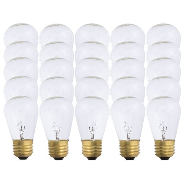 EZLS Warm White S14-11w Bulb - Patio String Light Replacement Bulb - 25 Bulbs
