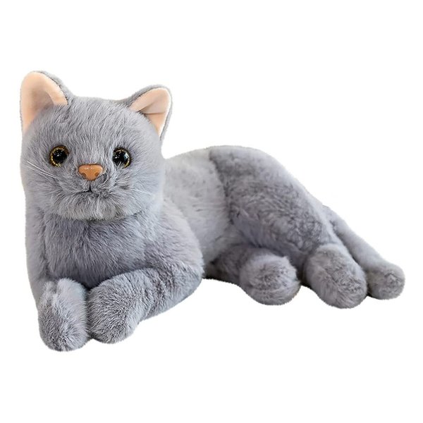 Gadpiparty Stuffed Cats Plush Cat Doll, Realistic Soft Plush Cat Toy for Kids Adults Boys and Girls, Stuffed Animals Cat Doll for Kids Birthday Gift (Grey, 12 Inch) Cat Stuffed Animals