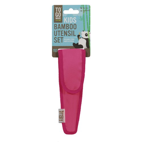 TO GO WARE Kid's Bamboo Utensil Set Melon Pink, 1 EA