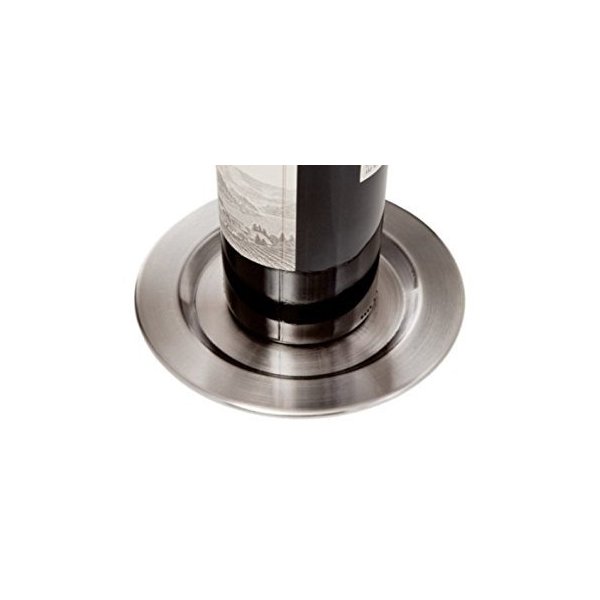 Set of 4 Brushed Stainless Steel Smooth Pratique Wine Bottle Coasters