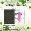 St Patrick's Day Nails Press On Nails Short Square French Tips Fake Nails Irish Lucky Shamrocks Design St Patrick's Day Full Cover False Nails for Women Girls