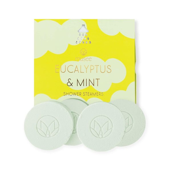 Musee Shower Steamers - Eucalyptus and Mint | Relaxing Shower Birthday Gifts for Women, Mom and Men| Bubble Bath for Women|Hand Made in The USA | 4 Shower Steamers Aromatherapy
