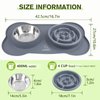 Pecute Slow Feeder Dog Bowls to Slow Down Eating, Dog Bowl Slow Feeder with No-Spill Non-Skid Silicone Mat, Food-Grade Safe Dog Food Bowls Slow Feeder, Stainless Steel Dog Water Bowl for Dogs Cats