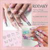 RODAKY 44PCS Bow Nail Charms Valentine's Day Silver 3D Butterfly Nail Gems Multistyle Nail Charms Heart Shape Nail Jewelry Y2K Charms for Acrylic Nails Decoration Nail Supplies for Women and Girls