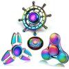 Rainbow Fidget Spinner Toys Metal 3 Pack Set, Small Handheld Finger Hand Spinners Fidgeting Toy for Kids Adults Spinning Top Focus Desk Toys Fingertip Gyro Party Favors Goody Bag Fillers Novelty Gift