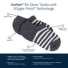 Gerber Baby 8-Pack Wiggle-Proof No Show Socks, White, 6-12 Months