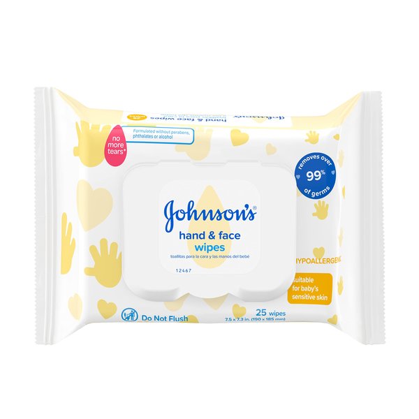 Sittiyakul Johnsons Hand & Face Baby Sanitizing Cleansing Wipes, 100 Count, No More Tears Formula, Paraben Free, 25 Wipes Per Pack