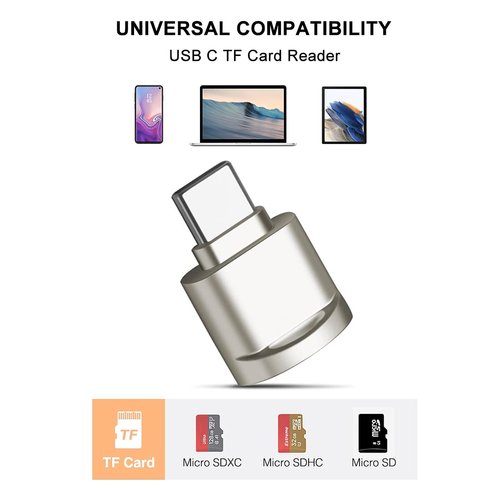 Micro SD Card Reader, USB C to SD Card Reader, Type C TF Memory Card Reader with USB C to USB Adapter, Mepsies USB OTG Card Reader for Laptops, MacBook, Galaxy Phones and More