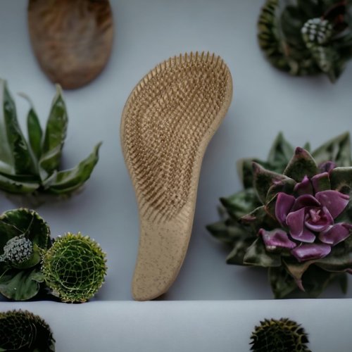 SHAN'ROCK BEAUTISTIC Eco-Friendly Detangler Brush w/Scalp Massager/Anti-Knot for Smooth & Firzz-Free Hair/Wet & Dry ScalpExfoliator w/Soft Silicone Bristles/Dandruff Removal & Hair Growth