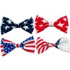 HIFANMM 4th of July Hair Clips for Girls, 4pcs Independence Day Hair Accessories, USA Flag White Stars Red Blue Cute Bow Hairpins Baby Hair Alligator Barrettes for Patriotic Party Princess Decor