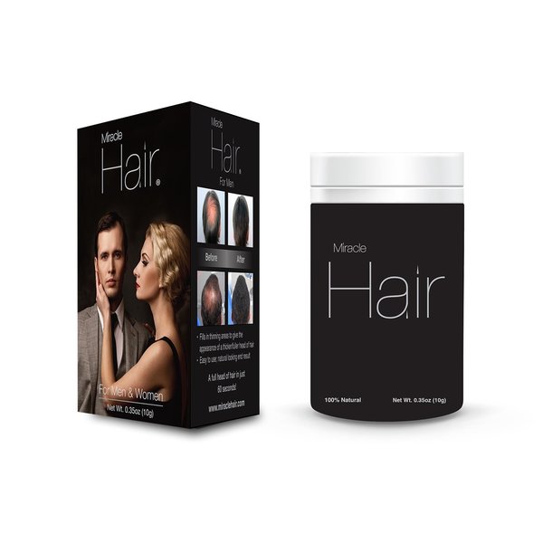 Miracle Hair PREMIUM All Hair Building Fibers for Instantly Thicker Looking Hair! (10g) 75-Day Supply: MEDIUM BROWN