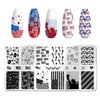 DANNEASY 6 Pieces Independence Day Nail Stamping Plate 4th of July Nails Design Nail Stamps Nail Stencils Stamping Plates for Nails Manicure Template Nail Art Tools DIY Nails Accessories