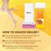 CENYEDA Roll On Wax Kit, Roll On Wax Cartridges for Hair Removal, 4 Pack Depilatory Honey Wax Roller Refill with 50 Wax Strip and 20 After-Wax Treatmet Wipes