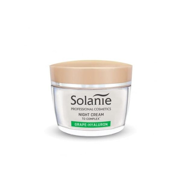 Solanie - Night Cream - 50ml - Anti-Wrinkle & Moisturizing - With TO Complex - High Antioxidant Content - Mimic Wrinkle Smoothing (Grape-Hyaluron)