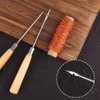 Zxiixz 2 PCS Awl, Leather Sewing Awl with Wood Handle, Hollow, Speedy Stitcher Sewing Awl for DIY Leather Sewing & Stitching