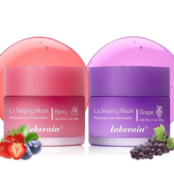 Lip Mask Overnight, Lip Sleeping Mask, lip Mask With Vitamin C, Antioxidants, Improves Dryness, Hydrating &Prevention Dry and Crack Lip Scrubs Exfoliator (berry&grape)