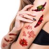 Day of the Dead Tattoos for Halloween Decorations Wound Blood Scar Temporary Tattoos Halloween Party Supplies 40 sheets Body Art Stickers Fake Tattoos for Boys Girls Women Men Cosplay Makeup Props