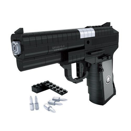 1:1QSZ92 Building Bricks Gun Toy,333 PCS Pistol Model Building Block Set Compatible with Lego,playset for Boys and Girls Ages 6+
