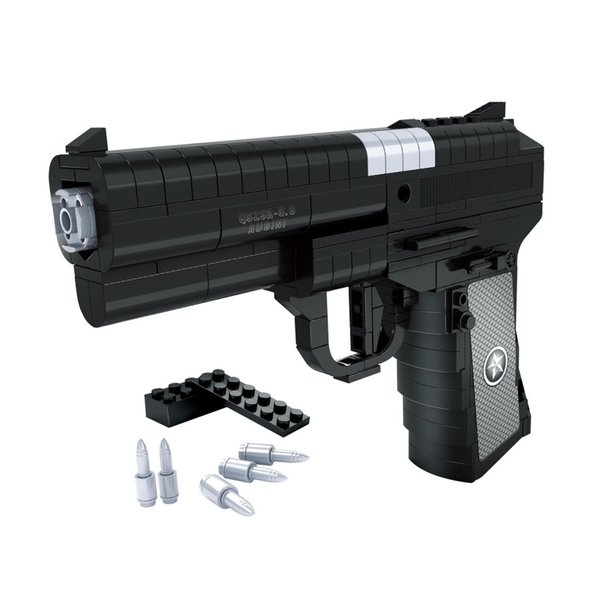 1:1QSZ92 Building Bricks Gun Toy,333 PCS Pistol Model Building Block Set Compatible with Lego,playset for Boys and Girls Ages 6+