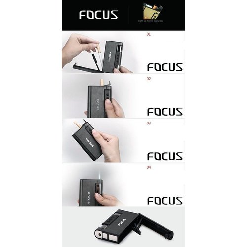 WO Cigarette Case with Lighter Cigarette Box Holder(Holds 8)