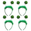 St. Patrick's Day Headband Top Hat Hair Bands Clover Shamrock Hairband Women Green Leprechaun Irish Day Headpiece Carnival Hair Hoop Holiday Cosplay Costume Cute Handmade Hair Accessories 4 Pack