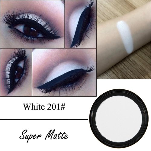 Mysense Matte White Single Eyeshadow Palette, Pressed Powder Eye Shadow Makeup, White Foundation Setting Powder, Smooth High Pigment Long Lasting Vegan & Cruelty Free, 201# White