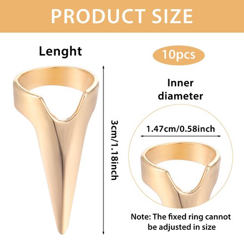 Giantree 10Pcs Braiding Aid Hair Parting Ring, Nail Covers Back Scratcher, Hair Parting Selecting Sectioning Tool, for Hair Braiding Supplies Cosplay Nail Art Holiday Party(Gold + Silver)