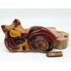 Motorcycle Wooden Puzzle Box - Hand Carved Wood Trinket Box - All Natural Intarsia Wood Art