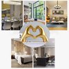 mozhixue Hand Gesture Statues, Heart Shape Love Finger Statue, Modern Art Sculpture Personalized Finger Gold Home Decoration for Wedding Home Office Desktop Gifts