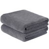 SUNLAND Microfiber Gym Bath Towel Ultra Soft Travel Camping Towel Super Absorbent Swimming Sport Towel with Carry Bag for Adults and Children 24inchX48inch Grey 2 Pack