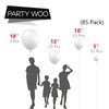 PartyWoo White Balloons, 85 pcs Matte White Balloons Different Sizes Pack of 18 Inch 12 Inch 10 Inch 5 Inch White Balloons for Balloon Garland or Balloon Arch as Birthday Party Decorations, White-Y13
