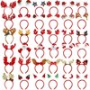 Zhehao 36 Pcs Christmas Headbands with Different Designs Santa Reindeer Antlers Headbands Christmas Accessories Holiday Costume Headbands for Adults and Kids Christmas Party Favors