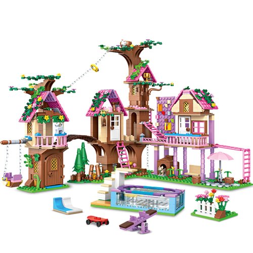 Tree House Building Set Compatible with Lego Friends, 1050 PCS Forest House Building Kit Birthday Gift for Kids Girls Age 6-12 Years（7682）