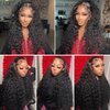 Tihufe 13x6 Deep Wave Lace Front Wigs Human Hair Pre Plucked Deep Curly HD Lace Frontal Wigs Human Hair 180% Density Wigs for Women Human Hair Natural Color (28 Inch)