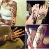 Temporary Tattoos Kit, 4Pcs Black Semi Permanent Tattoo Paste Cones, India Body DIY Art Painting for Women Men Kids, Summer Trend hand Plaste with 1 Bottle,4Pcs Nozzles,20Pcs Adhesive Stencil