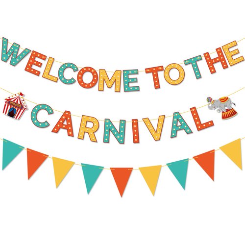 Welcome To The Carnival Banner, Carnival Decorations, Carnival Banner, Carnival Theme Party Decorations, Carnival Games Decor, Circus Theme Party Decorations