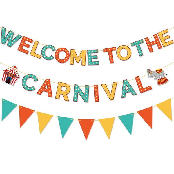 Welcome To The Carnival Banner, Carnival Decorations, Carnival Banner, Carnival Theme Party Decorations, Carnival Games Decor, Circus Theme Party Decorations