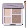 Lilyloria Face Highlighter Contour Shading Palette Sculpting Long-lasting Shimmer Pressed Powder Smooth Matte Finish Makeup for Warm Fair Toned Skin with Mirror, 02 Warm Brown Brush Kit