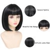 Refined Short Bob Wigs With Bangs 12 inch Straight Synthetic Cosplay Party Wig For Women Daily Use Colorful Hair Wigs (PGrey, 12 Inch)