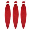 Pre Stretched Braiding Hair Long Braid 24 Inch 3 Packs Braiding Hair Extensions Professional Synthetic Fiber Crochet Twist Braids (Red, 24Inch (Pack of 3))
