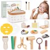 Makeup Kit Toys for 2 Year Old Girls Gifts - Wooden Makeup Toy Set Pretend Play for Toddler 2-4 - Montessori Toys for 2 3 Year Old, Christmas Birthday Gifts for Kids 3-5 with Beauty & Hair Salon Toys
