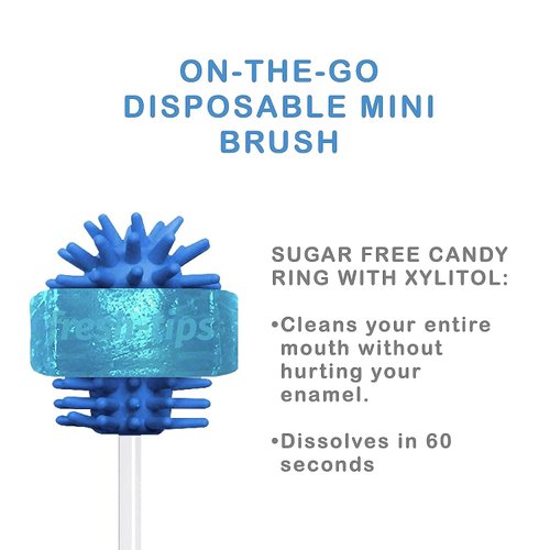 Fresh-Tips | Disposable Mini Toothbrush | Travel Toothbrush | Fresh Breath & White Teeth on The Go, Peppermint | 10 Pieces