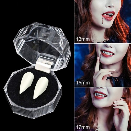 DILISHA 3 Pairs Vampire Fangs Teeth with Adhesive for Adults Kids Halloween Party Cosplay Accessories Props Werewolf Party False Teeth Dress Up