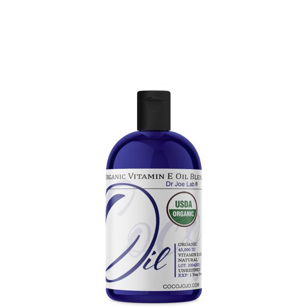 Dr Joe Lab Vitamin E Oil Organic Skin Hair Face Liquid Vitamin E Body 100% Pure Moisturizes Nourishes Non GMO Gluten Free 8 Oz