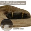 Sunny Balayage Human Hair Sew in Extensions Brown Blonde Weft Human Hair Extensions Ombre Brown Sew in Hair Extensions Human Hair Balayage Chestnut Brown Ombre Platinum Blonde 16inch 100g