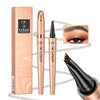 Eyebrow Pencil,Dark Brown 4-Point Micro-Fork Tip Eyebrow Pen,Smudge-Proof Portable Microblading Eyebrow Pencil,Eye Makeup Long-Lasting Waterproof To Create Exquisite Natural Eyebrow Hair for Women