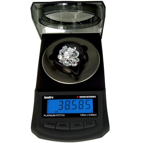 GemOro Platinum PCT101 Mini Carat Scale | Precise Jewelers Premium Class Weigh Gemstones & Diamonds | Digital Precision Tool Expert Professional Reading & Accuracy 100ct x 0.005ct Readability (Black)